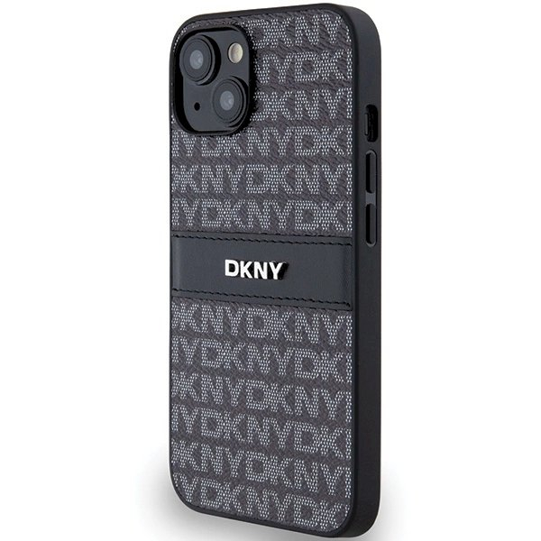 Dėklas DKNY Leather Mono StripeMetal LogoiPhone 15/14/13 - Juodas 1 Dėklas DKNY Leather Mono StripeMetal LogoiPhone 15/14/13 - Juodas 1