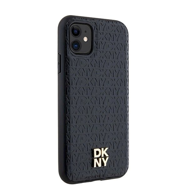 Dėklas DKNY Leather Monogram Pattern Metal Logo MagSafeiPhone 11 / Xr - Juodas 3 Dėklas DKNY Leather Monogram Pattern Metal Logo MagSafeiPhone 11 / Xr - Juodas 3