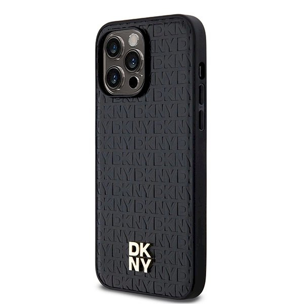 Dėklas DKNY Leather Monogram Pattern Metal Logo MagSafeiPhone 14 Pro Max - Juodas 1 Dėklas DKNY Leather Monogram Pattern Metal Logo MagSafeiPhone 14 Pro Max - Juodas 1