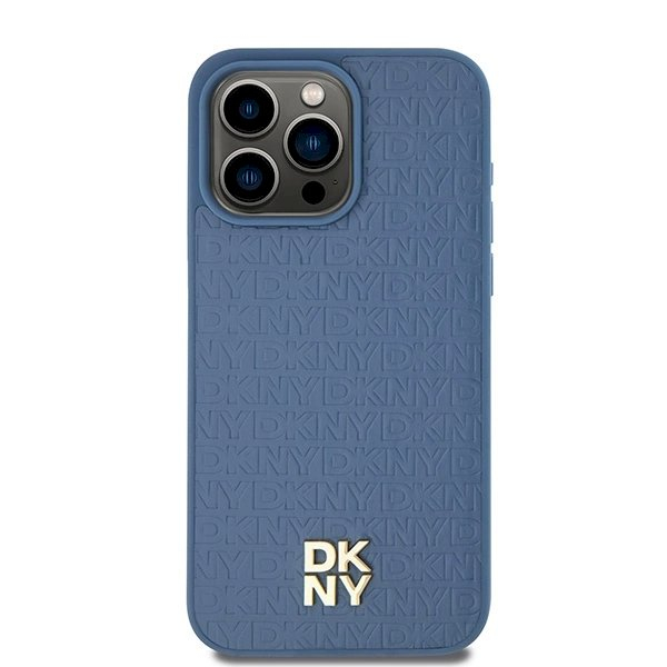 Dėklas DKNY Leather Monogram Pattern Metal Logo MagSafeiPhone 15 Pro Max - Mėlynas 2 Dėklas DKNY Leather Monogram Pattern Metal Logo MagSafeiPhone 15 Pro Max - Mėlynas 2