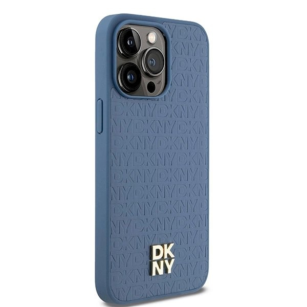 Dėklas DKNY Leather Monogram Pattern Metal Logo MagSafeiPhone 15 Pro Max - Mėlynas 3 Dėklas DKNY Leather Monogram Pattern Metal Logo MagSafeiPhone 15 Pro Max - Mėlynas 3
