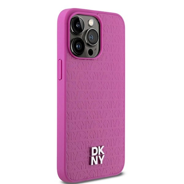 Dėklas DKNY Leather Monogram Pattern Metal Logo MagSafeiPhone 15 Pro Max - Rožinis 3 Dėklas DKNY Leather Monogram Pattern Metal Logo MagSafeiPhone 15 Pro Max - Rožinis 3