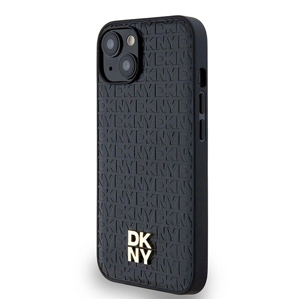 Dėklas DKNY Leather Monogram Pattern Metal Logo MagSafeiPhone 15/14/13 - Juodas 1 Dėklas DKNY Leather Monogram Pattern Metal Logo MagSafeiPhone 15/14/13 - Juodas 1