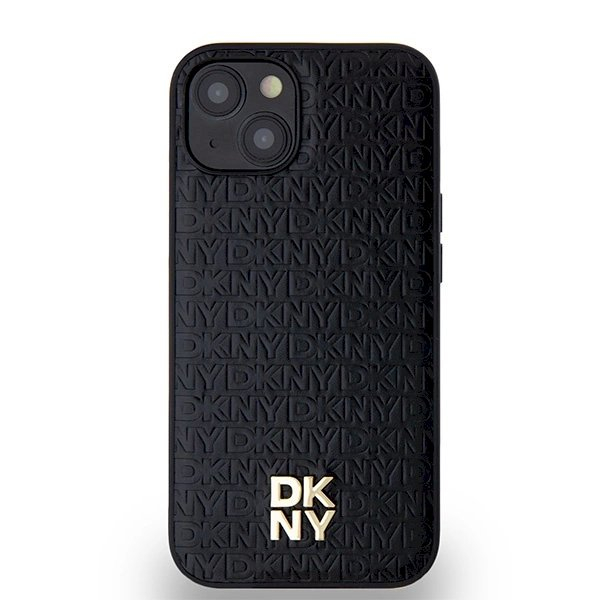 Dėklas DKNY Leather Monogram Pattern Metal Logo MagSafeiPhone 15/14/13 - Juodas 2 Dėklas DKNY Leather Monogram Pattern Metal Logo MagSafeiPhone 15/14/13 - Juodas 2