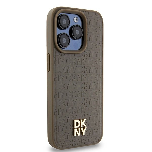 Dėklas DKNY Leather Pattern Metal Logo MagSafeiPhone 14 Pro Max - Rudas 3 Dėklas DKNY Leather Pattern Metal Logo MagSafeiPhone 14 Pro Max - Rudas 3