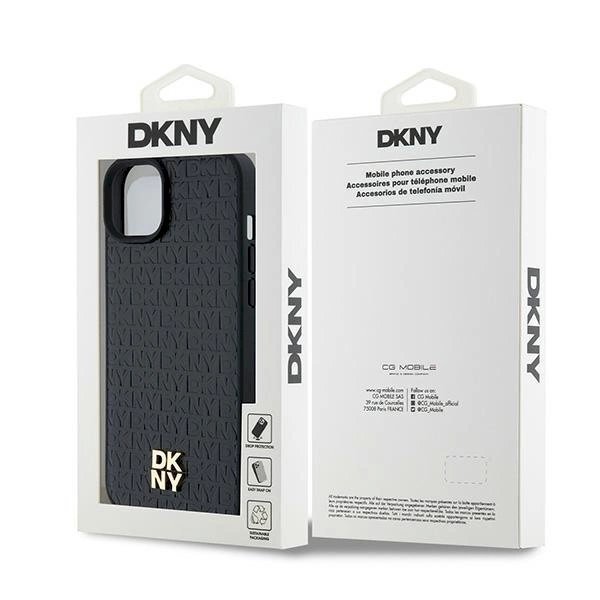 Dėklas DKNY Leather Pattern Metal Logo MagSafeiPhone 15/14/13 - Juodas 7 Dėklas DKNY Leather Pattern Metal Logo MagSafeiPhone 15/14/13 - Juodas 7