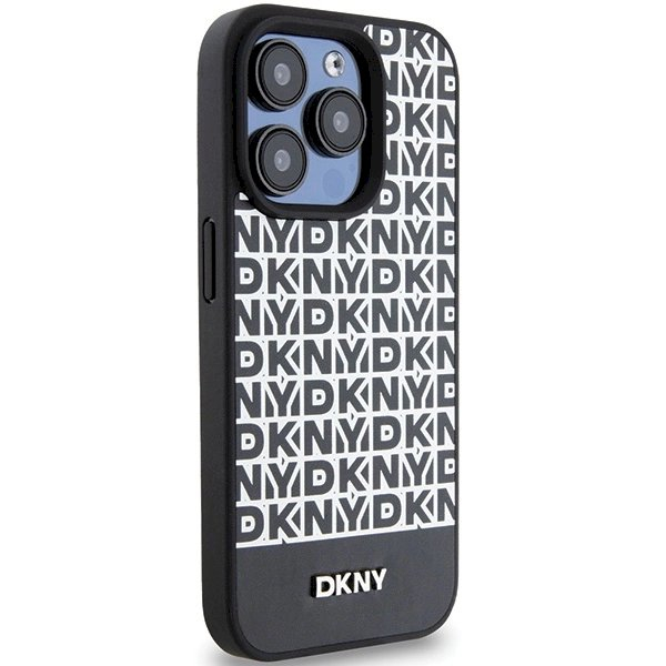 Dėklas DKNY Leather Printed Pattern Metal Logo MagSafeiPhone 15 Pro - Juodas 3 Dėklas DKNY Leather Printed Pattern Metal Logo MagSafeiPhone 15 Pro - Juodas 3