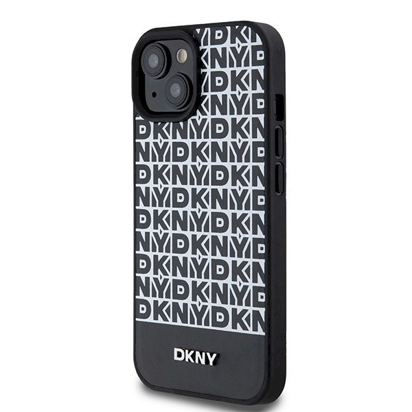 Dėklas DKNY Leather Printed Pattern Metal Logo MagSafeiPhone 15/14/13 - Juodas 1 Dėklas DKNY Leather Printed Pattern Metal Logo MagSafeiPhone 15/14/13 - Juodas 1