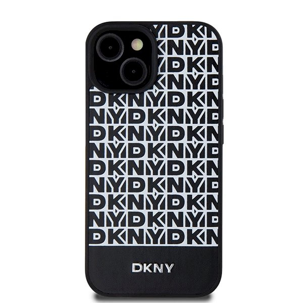 Dėklas DKNY Leather Printed Pattern Metal Logo MagSafeiPhone 15/14/13 - Juodas 2 Dėklas DKNY Leather Printed Pattern Metal Logo MagSafeiPhone 15/14/13 - Juodas 2