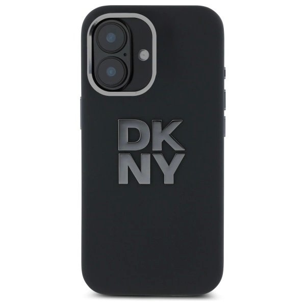 Dėklas DKNY Liquid Silicone Metal Logo iPhone 16 - Juodas Dėklas DKNY Liquid Silicone Metal Logo iPhone 16 - Juodas