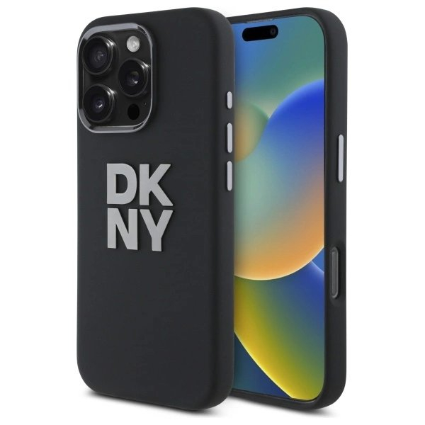 Dėklas DKNY Liquid Silicone Metal Logo iPhone 16 Pro - Juodas Dėklas DKNY Liquid Silicone Metal Logo iPhone 16 Pro - Juodas