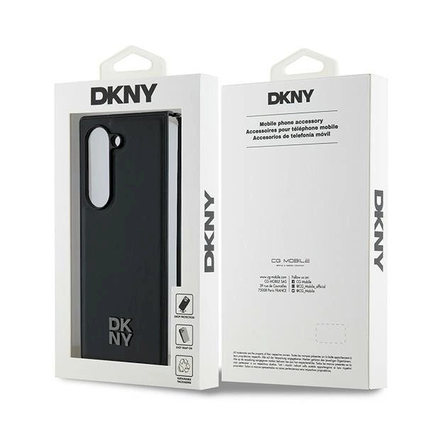 DKNY Magsafe Plain Leather Metal Stack Logo Dėklas Samsung Galaxy Z Fold 6 - Juodas 6 DKNY Magsafe Plain Leather Metal Stack Logo Dėklas Samsung Galaxy Z Fold 6 - Juodas 6