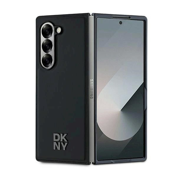 DKNY Magsafe Plain Leather Metal Stack Logo Dėklas Samsung Galaxy Z Fold 6 - Juodas DKNY Magsafe Plain Leather Metal Stack Logo Dėklas Samsung Galaxy Z Fold 6 - Juodas