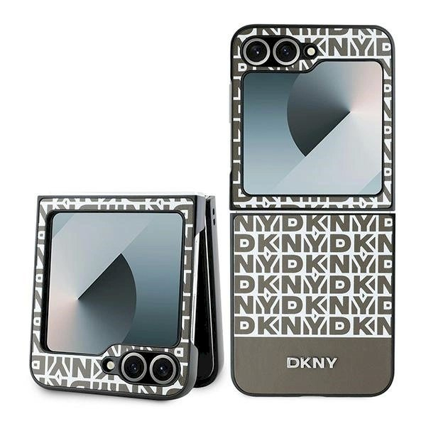 DKNY Repeat Pattern Bottom Stripe Dėklas Samsung Galaxy Z Flip 6 - Rudas DKNY Repeat Pattern Bottom Stripe Dėklas Samsung Galaxy Z Flip 6 - Rudas