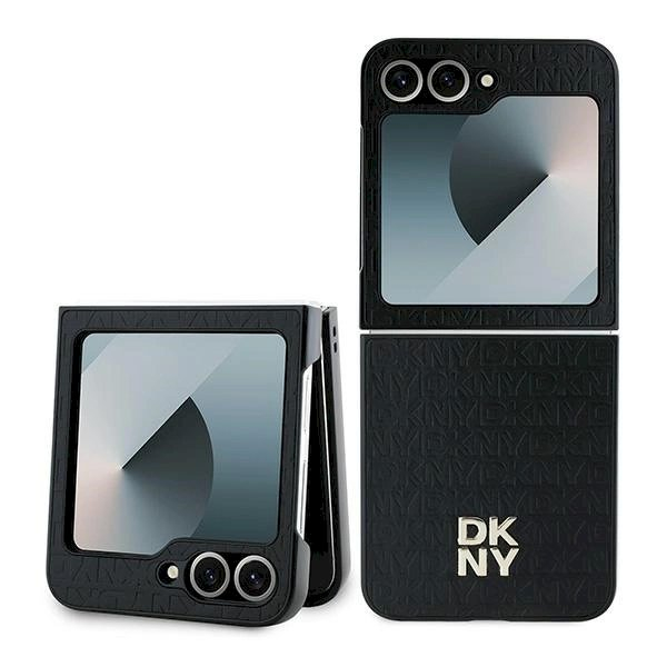 DKNY Repeat Pattern Stack Logo Dėklas Samsung Galaxy Z Flip6 - Juodas DKNY Repeat Pattern Stack Logo Dėklas Samsung Galaxy Z Flip6 - Juodas