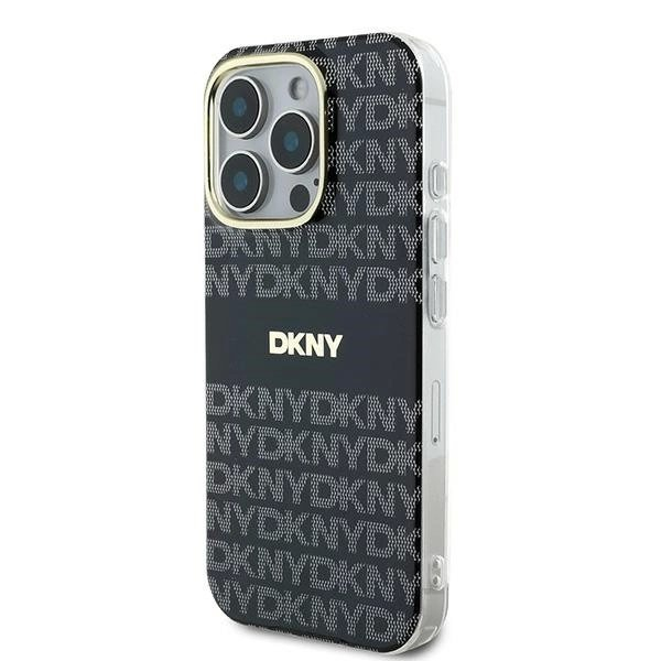 Dėklas DKNY Repeat Texture Pattern With Stripe  iPhone 16 Pro Max - Juodas 1 Dėklas DKNY Repeat Texture Pattern With Stripe  iPhone 16 Pro Max - Juodas 1