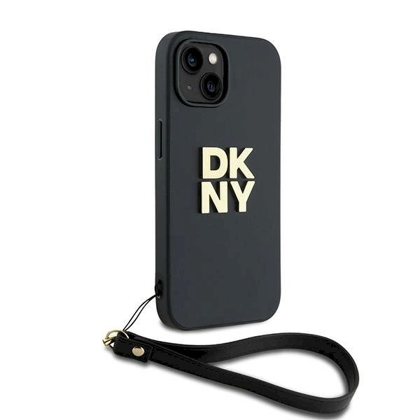 Dėklas DKNY Wrist Strap Stock Logo  iPhone 15 / 14 / 13 - Juodas 2 Dėklas DKNY Wrist Strap Stock Logo  iPhone 15 / 14 / 13 - Juodas 2