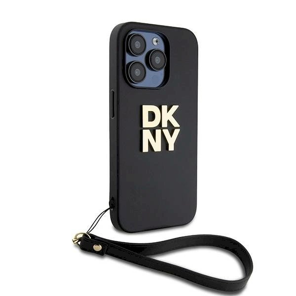 Dėklas DKNY Wrist Strap Stock Logo iPhone 15 Pro - Juodas 1 Dėklas DKNY Wrist Strap Stock Logo iPhone 15 Pro - Juodas 1