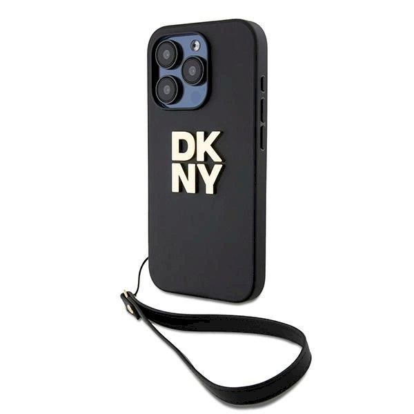 Dėklas DKNY Wrist Strap Stock Logo iPhone 15 Pro - Juodas Dėklas DKNY Wrist Strap Stock Logo iPhone 15 Pro - Juodas