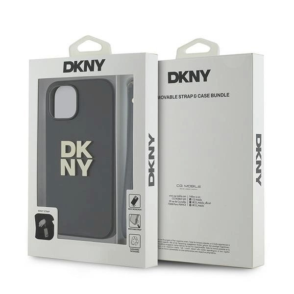 Dėklas DKNY Wrist Strap Stock Logo iPhone 15 Plus - Juodas 6 Dėklas DKNY Wrist Strap Stock Logo iPhone 15 Plus - Juodas 6