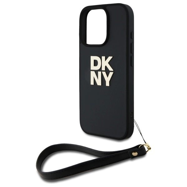 Dėklas DKNY Wrist Strap Stock Logo iPhone 16 Pro Max  - Juodas 4 Dėklas DKNY Wrist Strap Stock Logo iPhone 16 Pro Max  - Juodas 4