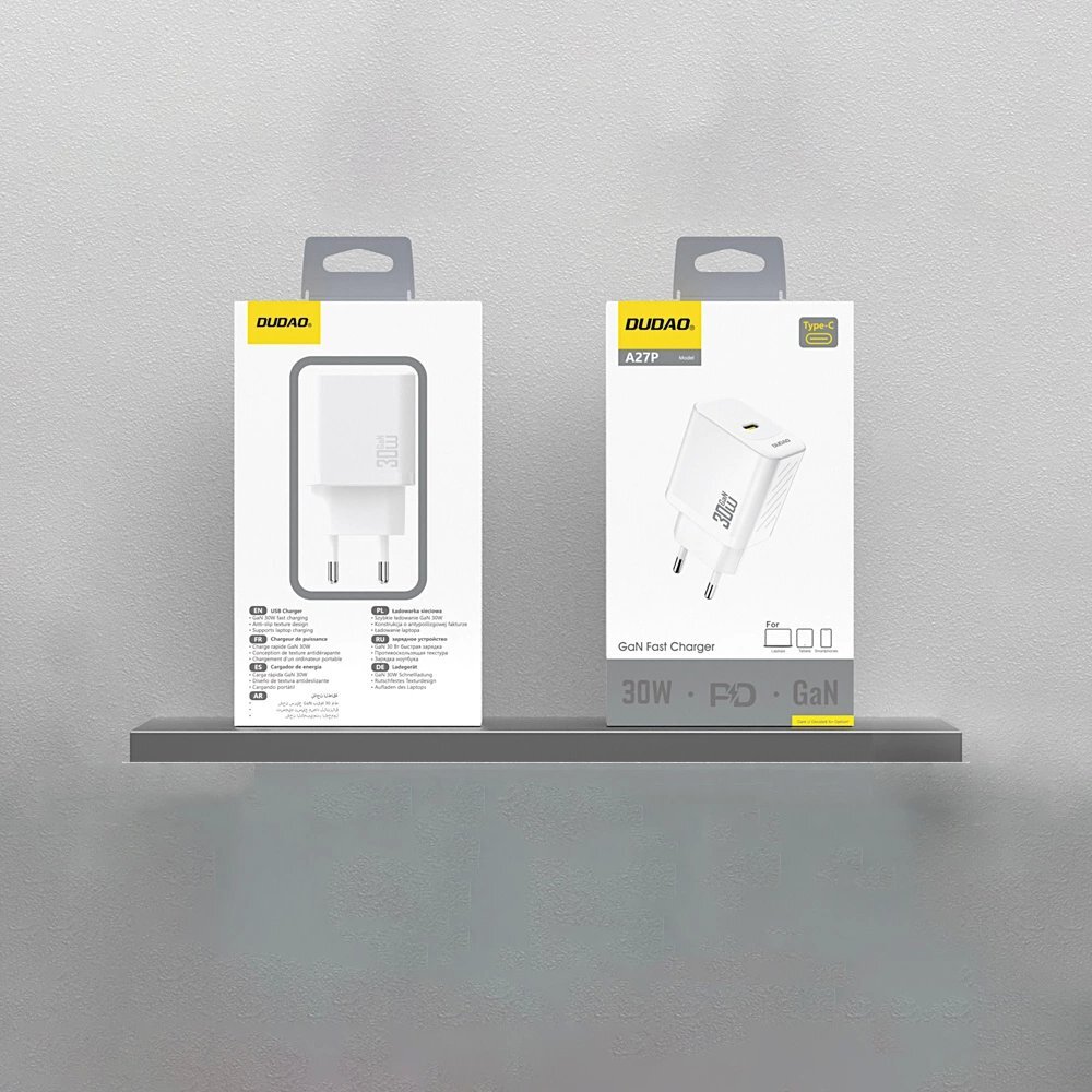 Sieninis įkroviklis Dudao A27P 30 W PD GaN USB-C – baltas 2