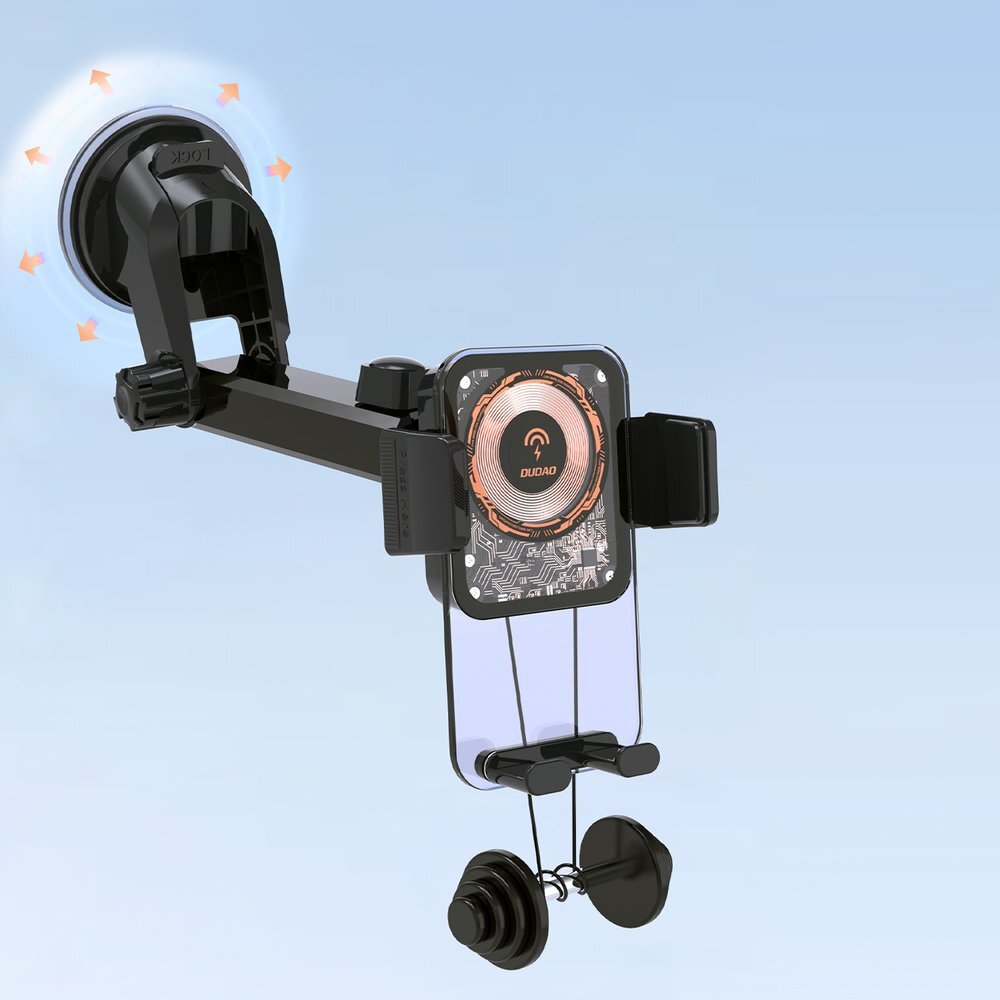 Automobilinis laikiklis-įkroviklis Dudao F19 su 15 W indukciniu įkrovikliu – juodas 6 Automobilinis laikiklis-įkroviklis Dudao F19 su 15 W indukciniu įkrovikliu – juodas 6