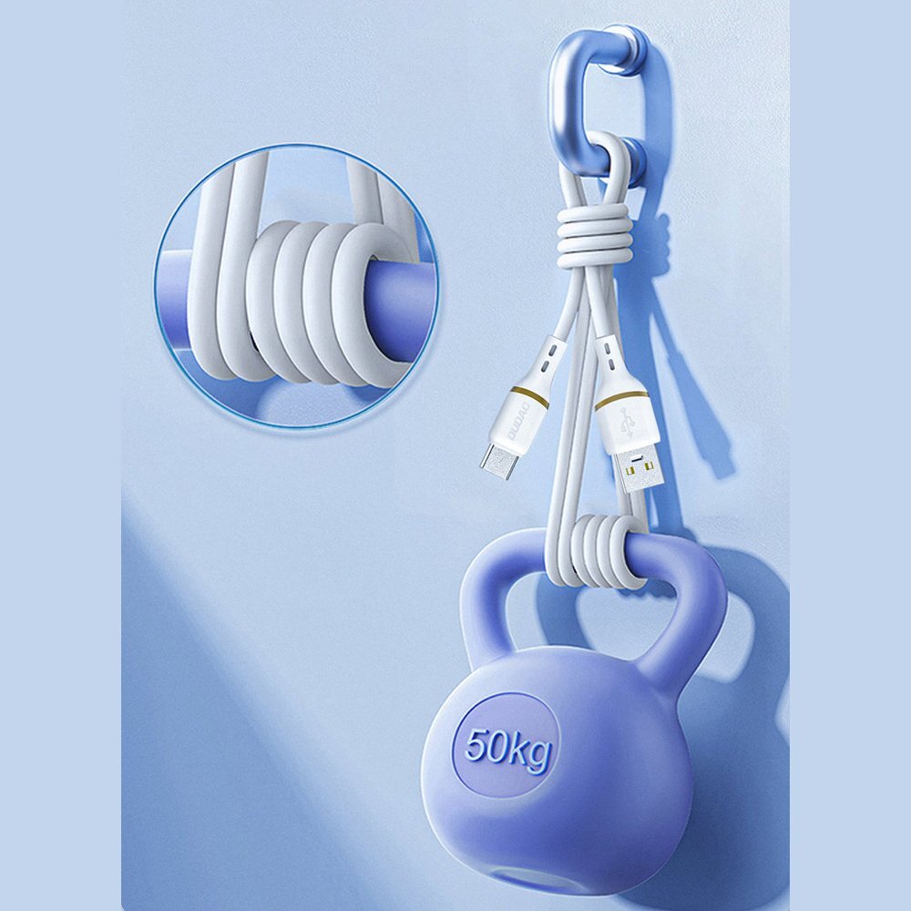 Krovimo kabelis Dudao L25C USB-C – USB-C silikoninis 60 W 1 m – baltas 4