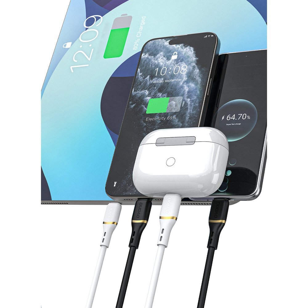 Krovimo kabelis Dudao L25C USB-C – USB-C silikoninis 60 W 1 m – baltas 5 Krovimo kabelis Dudao L25C USB-C – USB-C silikoninis 60 W 1 m – baltas 5