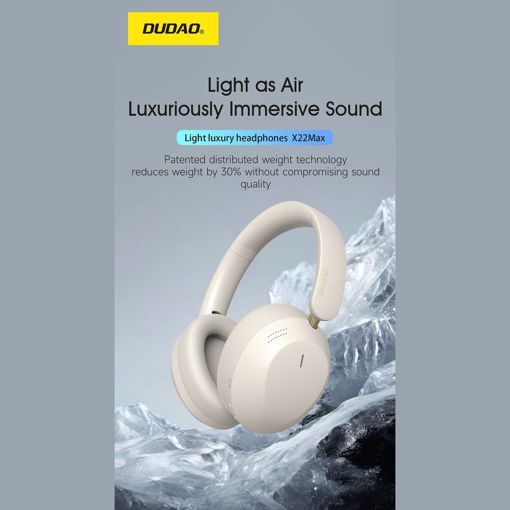 Belaidės ausinės Dudao X22 Max On-Ear Bluetooth su ANC – smėlio spalvos 5 Belaidės ausinės Dudao X22 Max On-Ear Bluetooth su ANC – smėlio spalvos 5