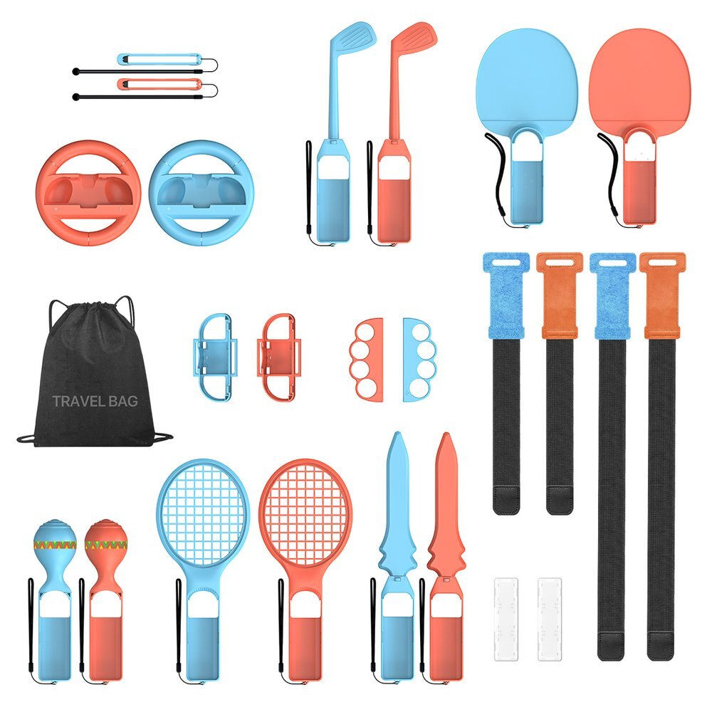 Žaidimų rinkinys Dux Ducis 25-in-1 Nintendo Switch 2 Sporto priedų komplektas su dėklu – įvairiaspalvis Žaidimų rinkinys Dux Ducis 25-in-1 Nintendo Switch 2 Sporto priedų komplektas su dėklu – įvairiaspalvis