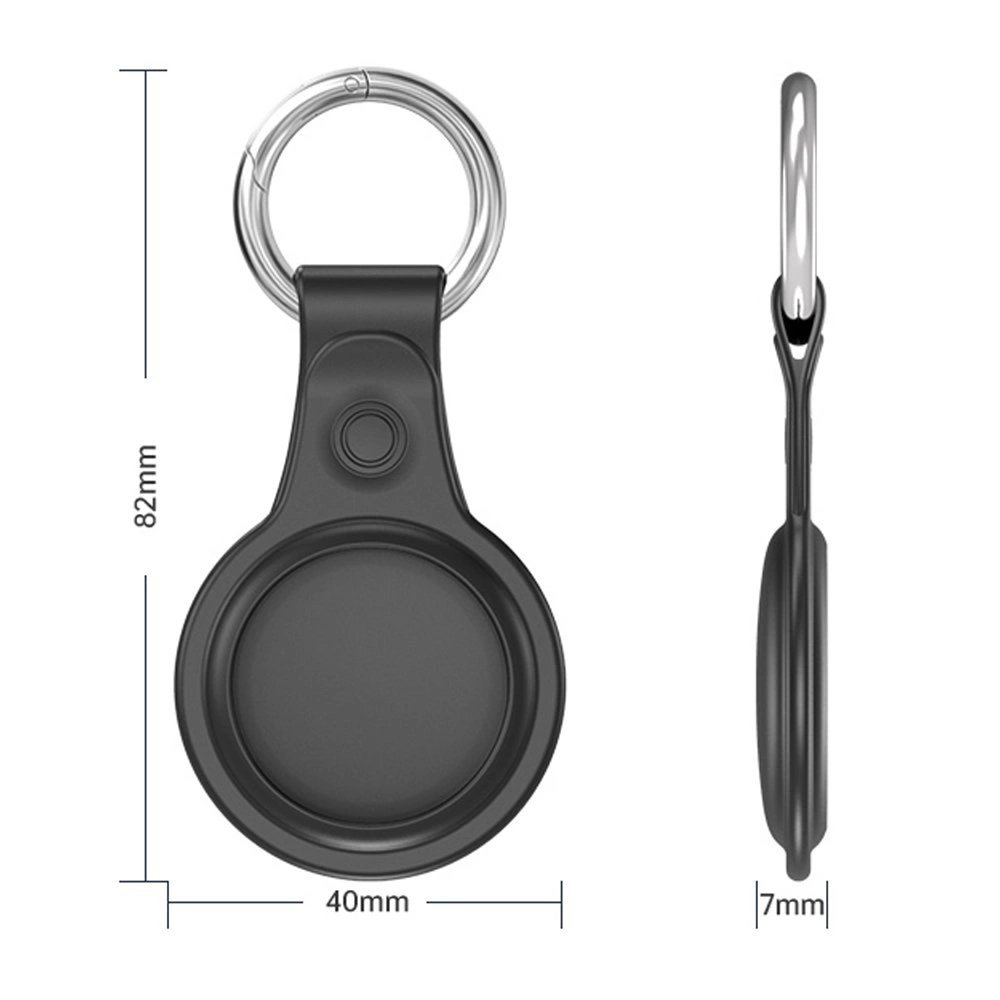 Dux Ducis 4pcs set Silikoninis flexible cover keychain loop Dėklas skirtas Apple AirTag (Juodas / Žalias / Rožinis / Mėlynas) 15