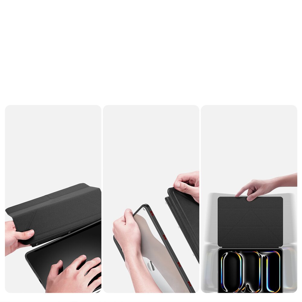 iPad Pro 13" (2024/2025) Dux Ducis Magi dėklas su stovu – juodas 2