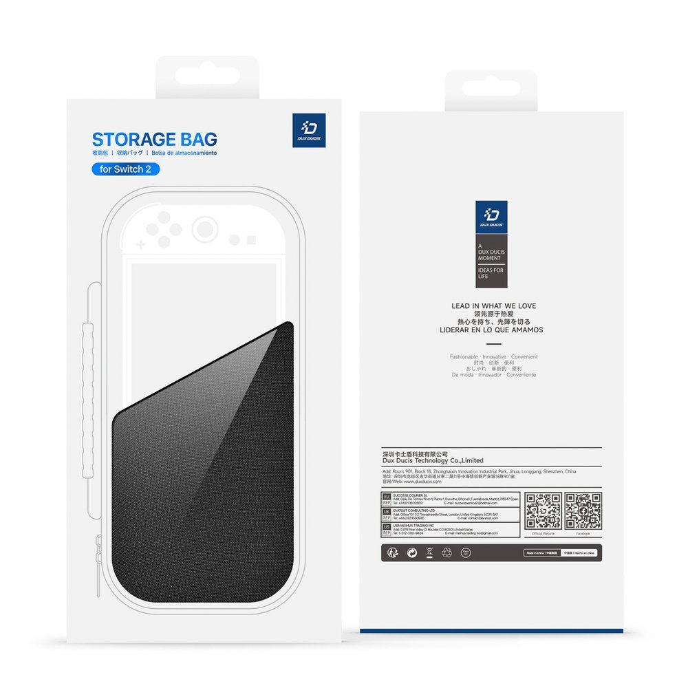 Nintendo Switch 2 Dux Ducis dėklas su rankena ir vieta žaidimams – juodas 10