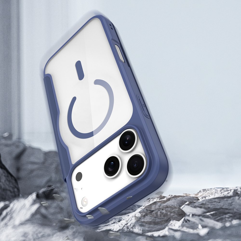 iPhone 17 Pro Max Dux Ducis Skin X Pro dėklas su pinigine, suderinamas su MagSafe – mėlynas 4