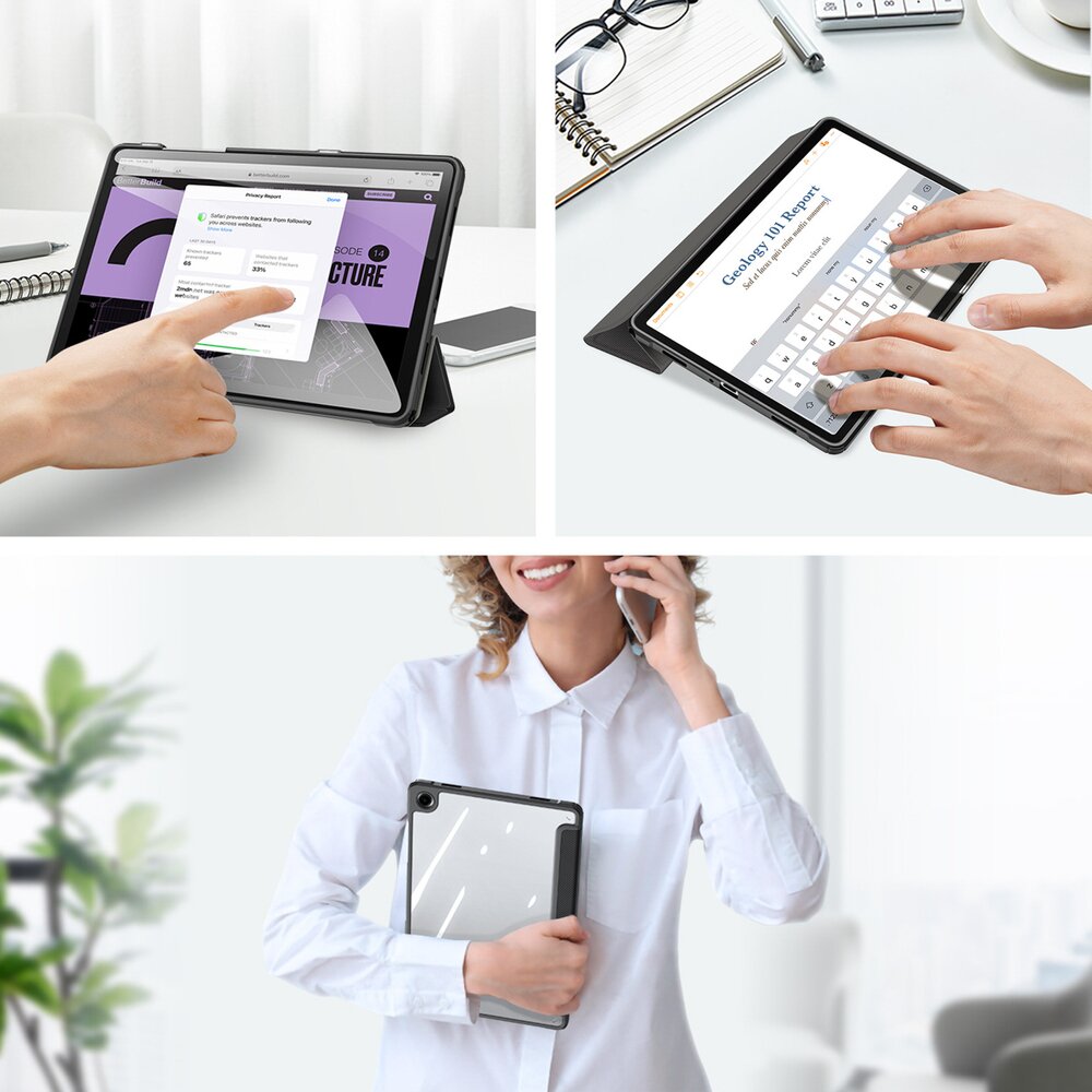 Samsung Galaxy Tab A11 Plus / A9 Plus Dux Ducis Toby Armored atverčiamas dėklas – juodas 7 Samsung Galaxy Tab A11 Plus / A9 Plus Dux Ducis Toby Armored atverčiamas dėklas – juodas 7