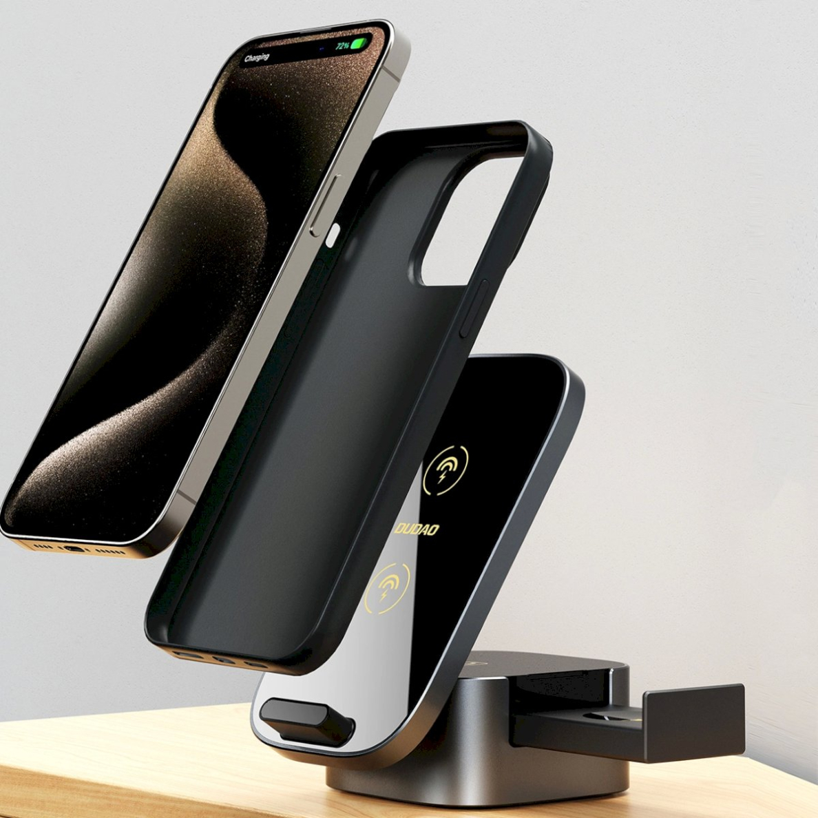 Dudao A11Pro+ 15W 3in1 indukcinis įkroviklis telefonui / išmaniajam laikrodžiui / ausinėms – juodas 6