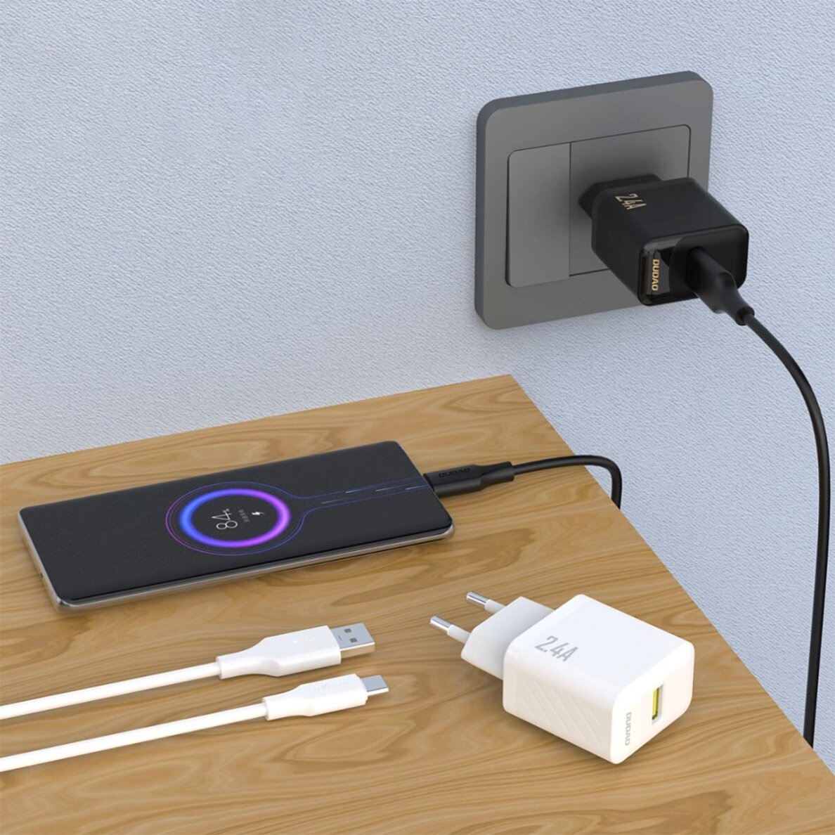 Sieninis įkroviklis Dudao A23 2.4 A USB-A – baltas 2 Sieninis įkroviklis Dudao A23 2.4 A USB-A – baltas 2