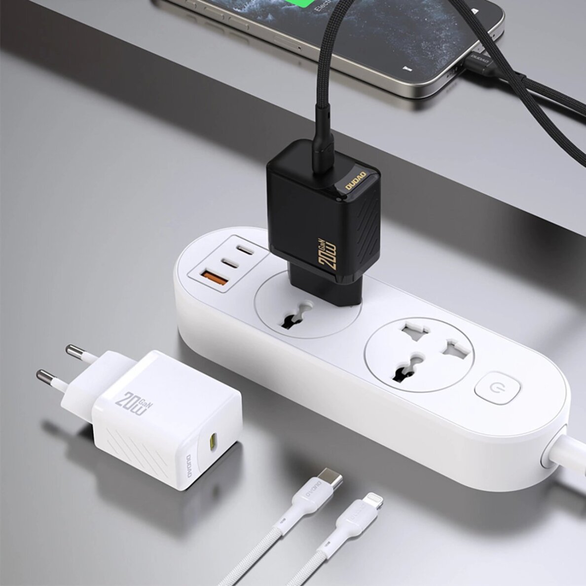 Sieninis įkroviklis Dudao A26 PD 20 W GaN USB-C – juodas 2 Sieninis įkroviklis Dudao A26 PD 20 W GaN USB-C – juodas 2