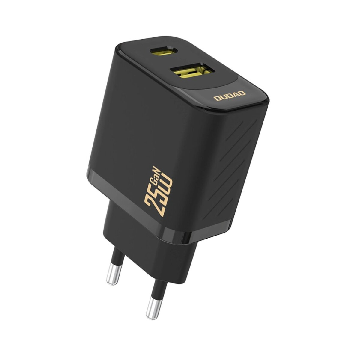 Sieninis įkroviklis Dudao A26T GaN 25 W USB-A / USB-C – juodas Sieninis įkroviklis Dudao A26T GaN 25 W USB-A / USB-C – juodas