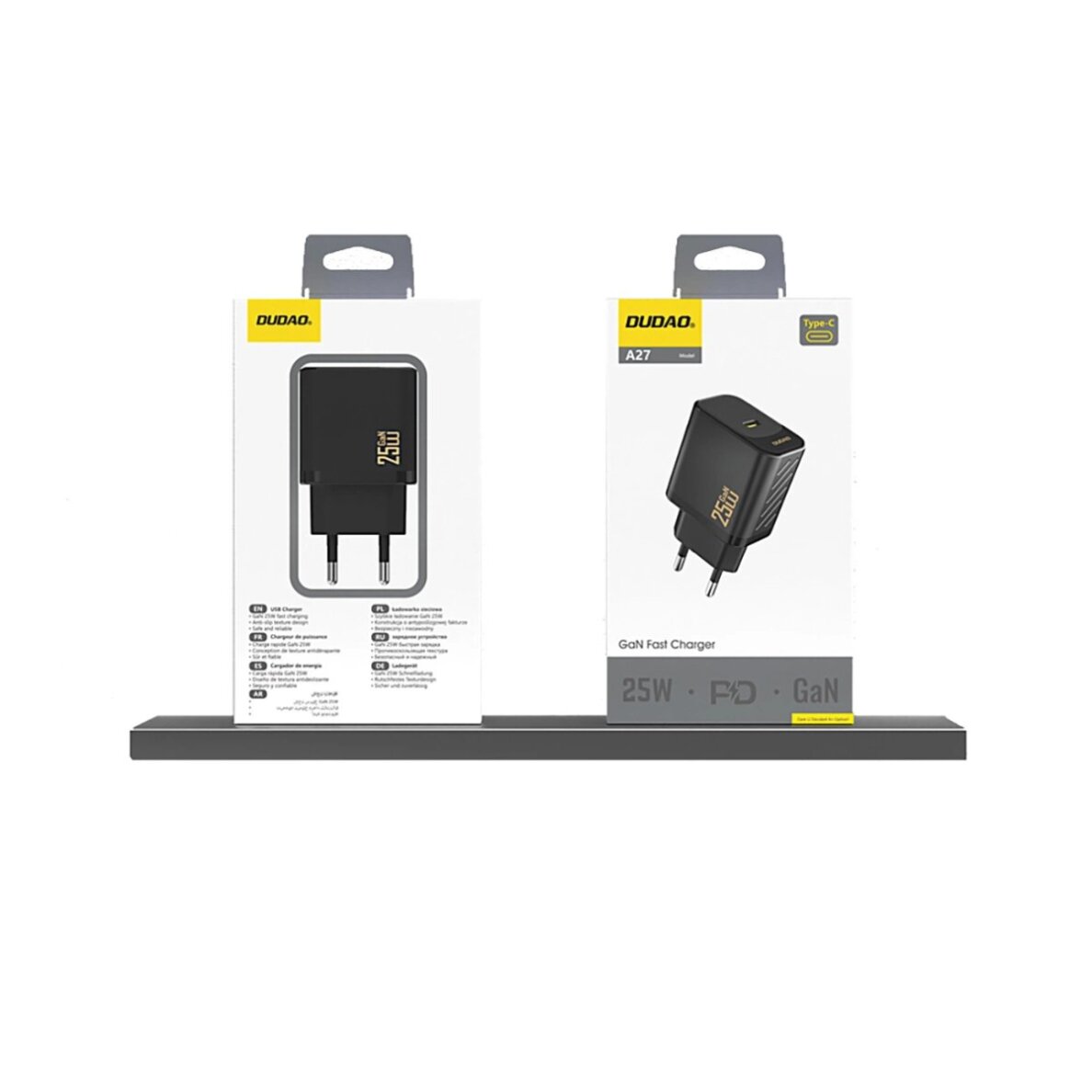 Sieninis įkroviklis Dudao A27 25 W GaN USB-C – juodas 3
