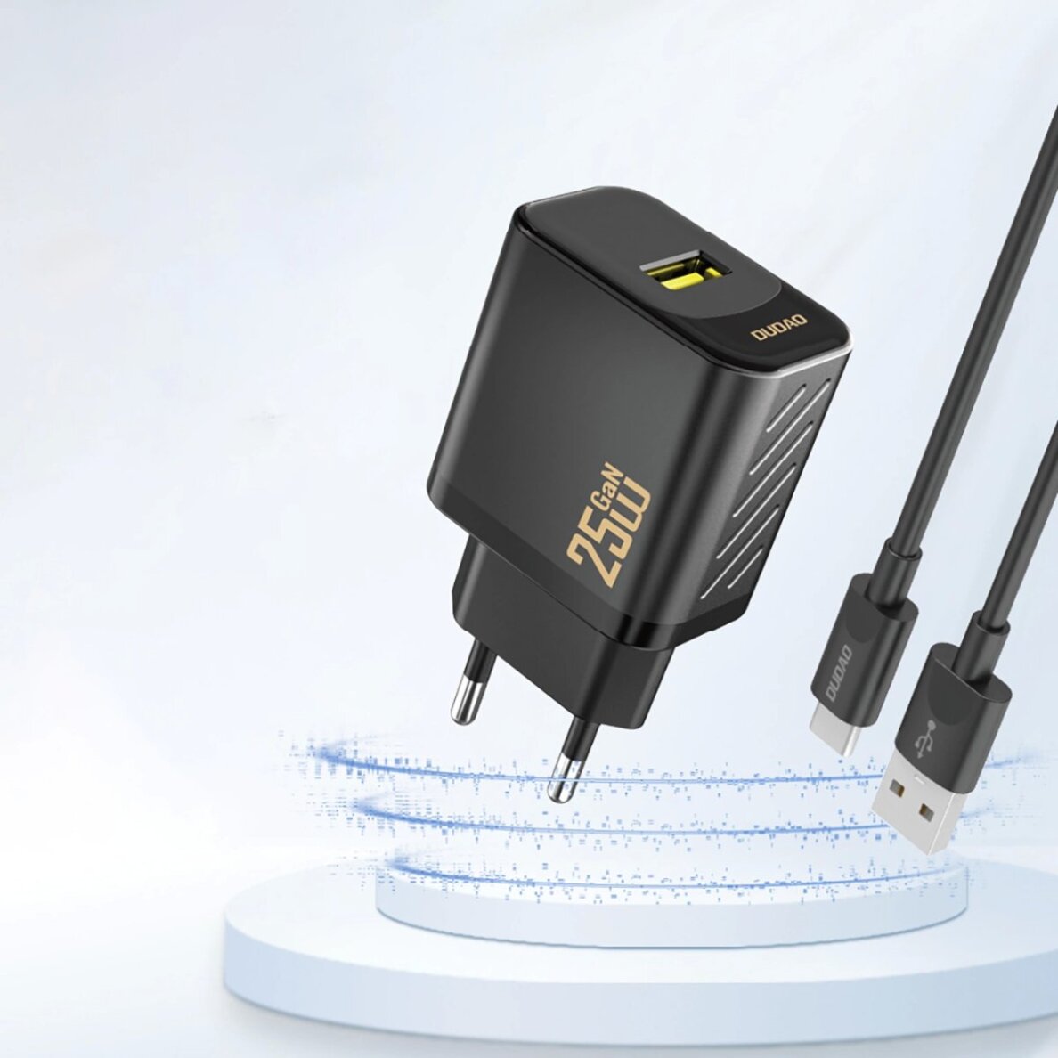 Sieninis įkroviklis Dudao A27S 25 W GaN USB-A – juodas 1