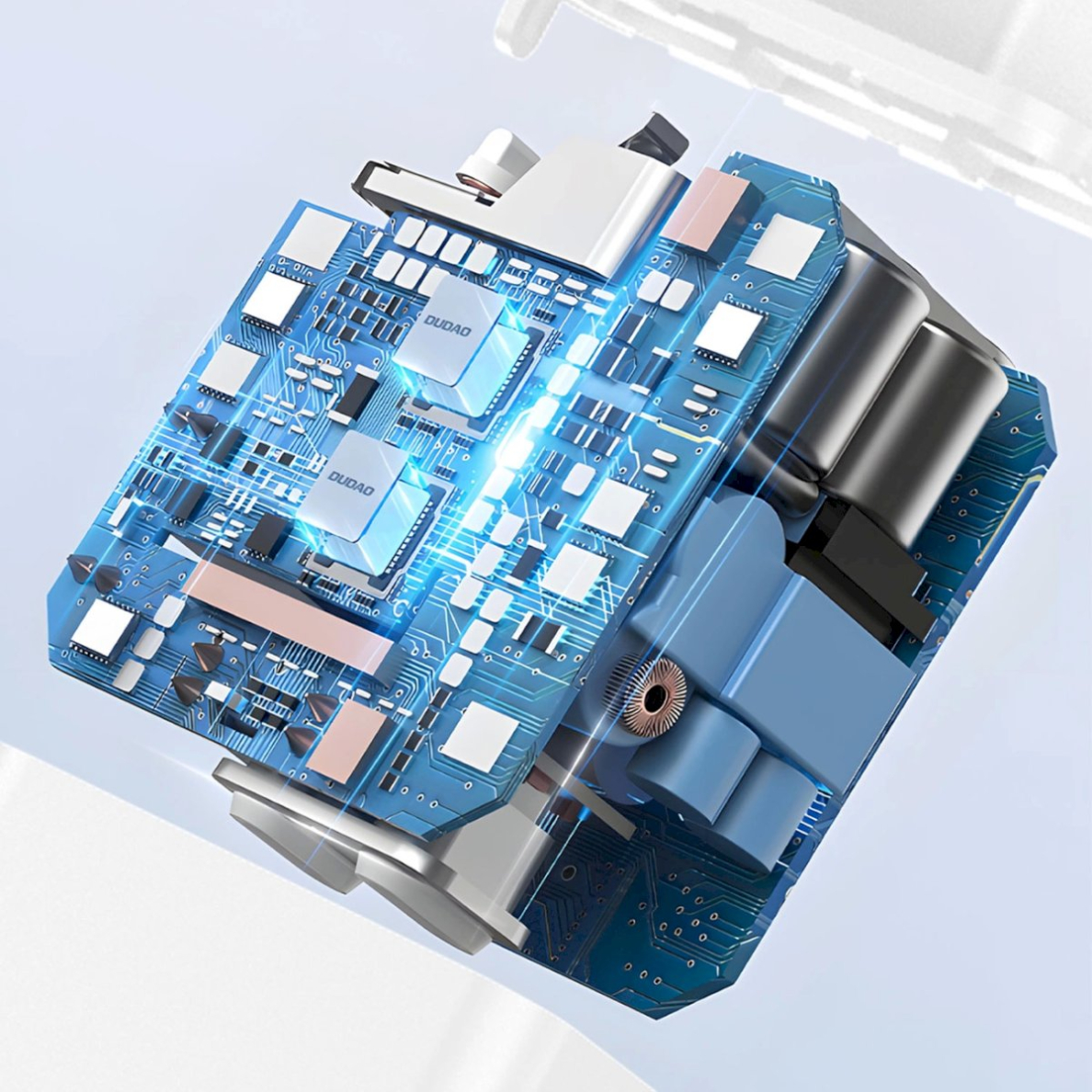 Dudao A4EU USB-A 2.1A sieninis įkroviklis – baltas + USB-A – micro USB kabelis 6