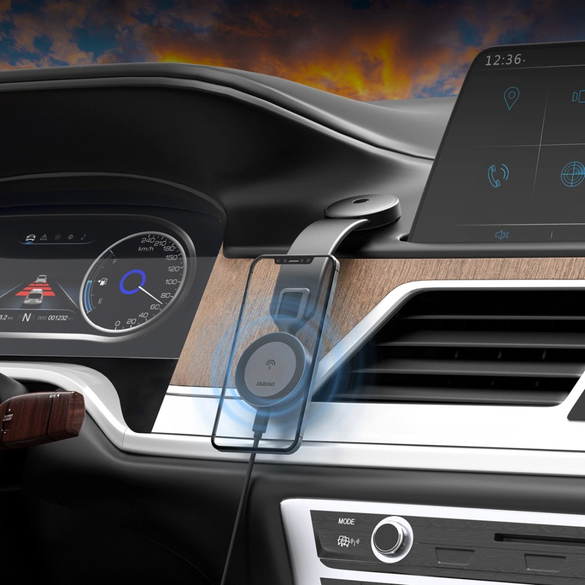 Dudao F21 Pro 15W MagSafe indukcinis automobilinis įkroviklis – juodas 3