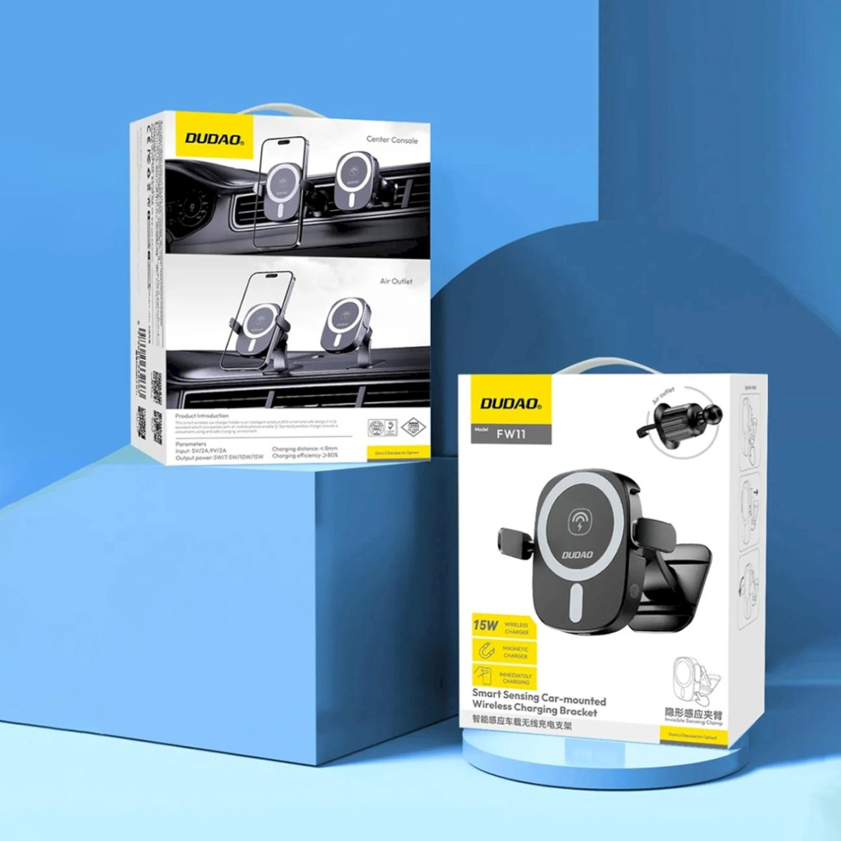 Dudao FW11 automobiliui skirtas laikiklis su 15W indukciniu įkrovikliu oro angai / prietaisų skydeliui – juodas 10 Dudao FW11 automobiliui skirtas laikiklis su 15W indukciniu įkrovikliu oro angai / prietaisų skydeliui – juodas 10