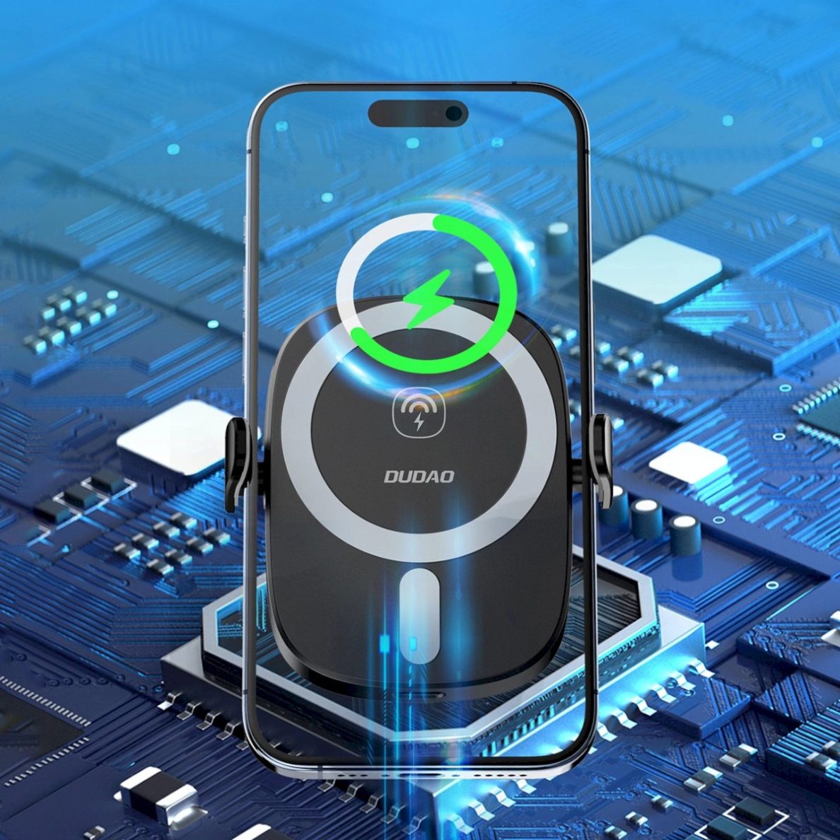 Dudao FW11 automobiliui skirtas laikiklis su 15W indukciniu įkrovikliu oro angai / prietaisų skydeliui – juodas 5