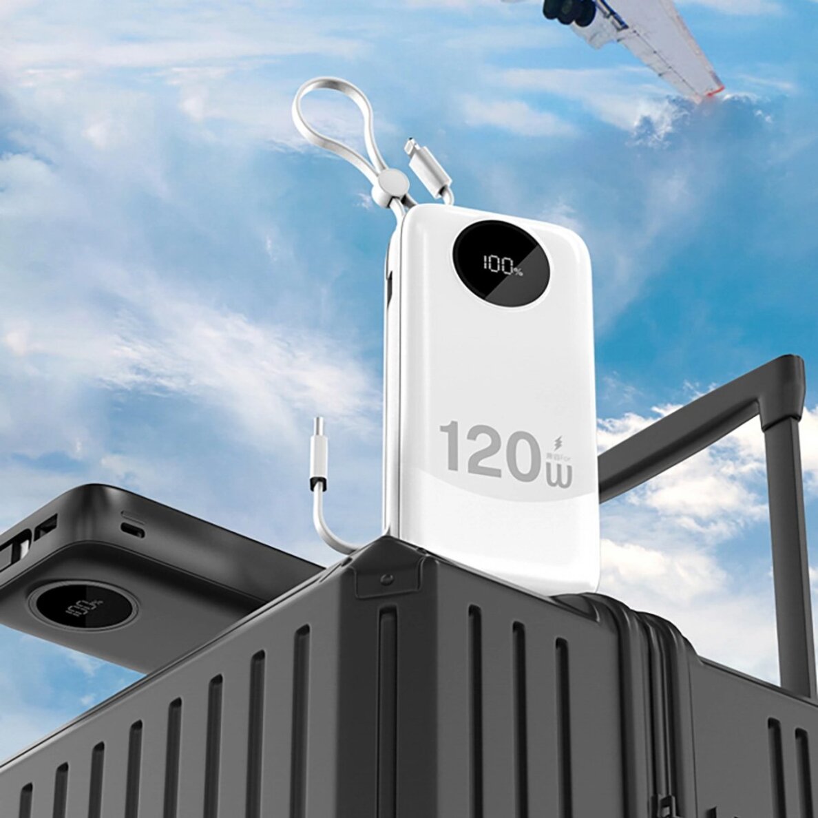 Išorinė baterija Dudao K13Pro 120 W 20000 mAh su integruotu kabeliu – balta 4 Išorinė baterija Dudao K13Pro 120 W 20000 mAh su integruotu kabeliu – balta 4