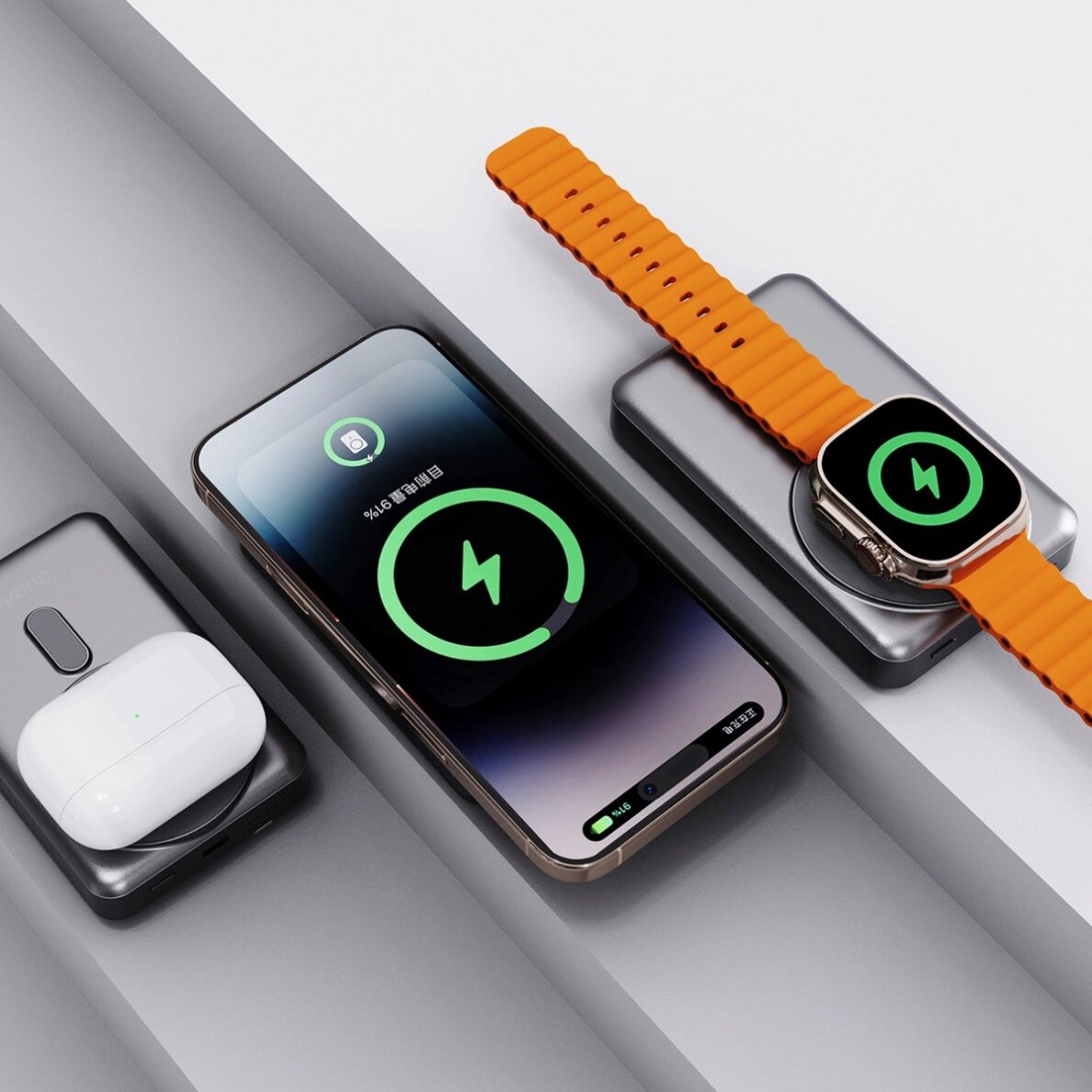 Išorinė baterija Dudao K29 10000 mAh PD 20 W MagSafe su metaliniu korpusu, stovu ir integruotais USB-C / Lightning kabeliais – pilka 1 Išorinė baterija Dudao K29 10000 mAh PD 20 W MagSafe su metaliniu korpusu, stovu ir integruotais USB-C / Lightning kabeliais – pilka 1