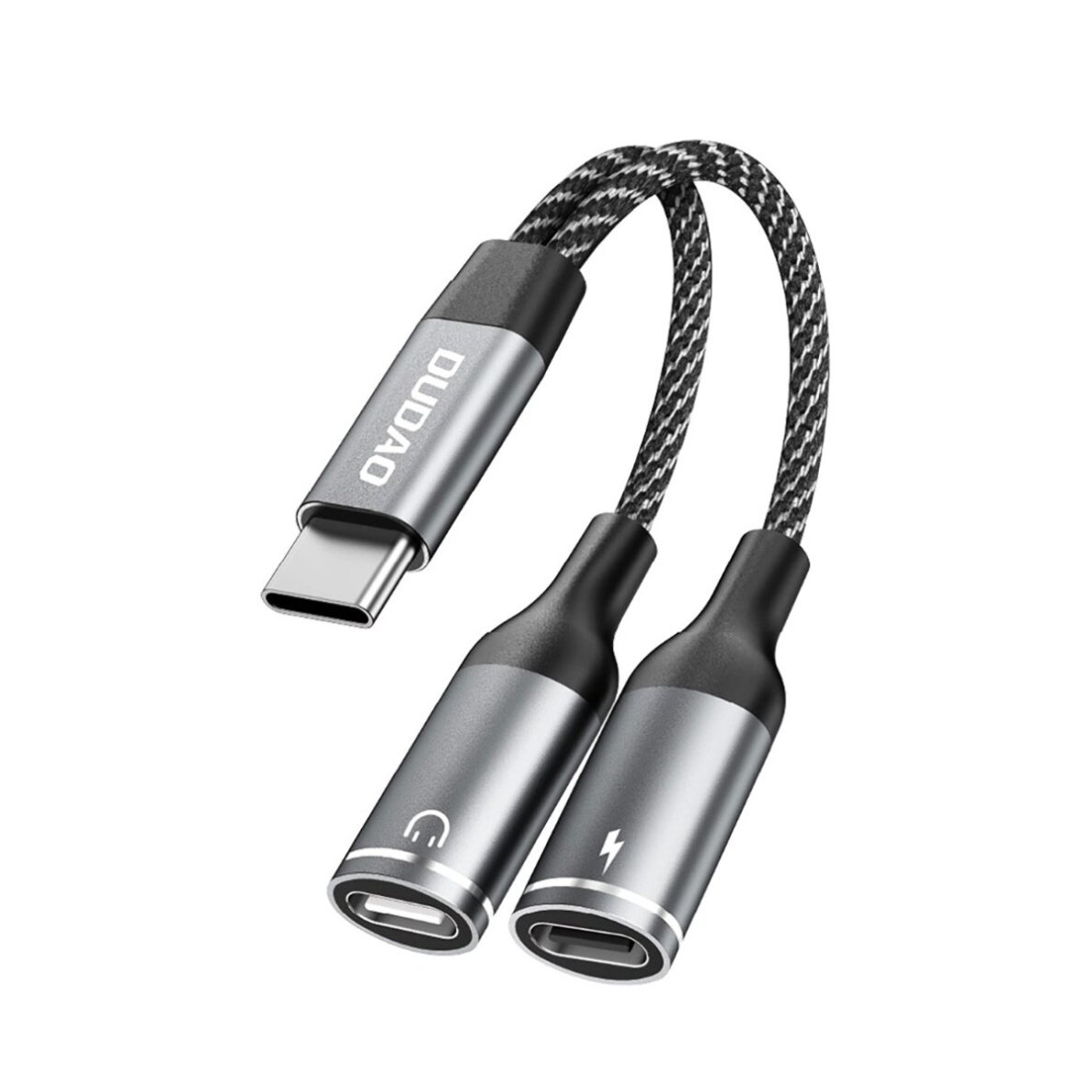 Adapteris Dudao L13C+ 2in1 USB-C – pilkas