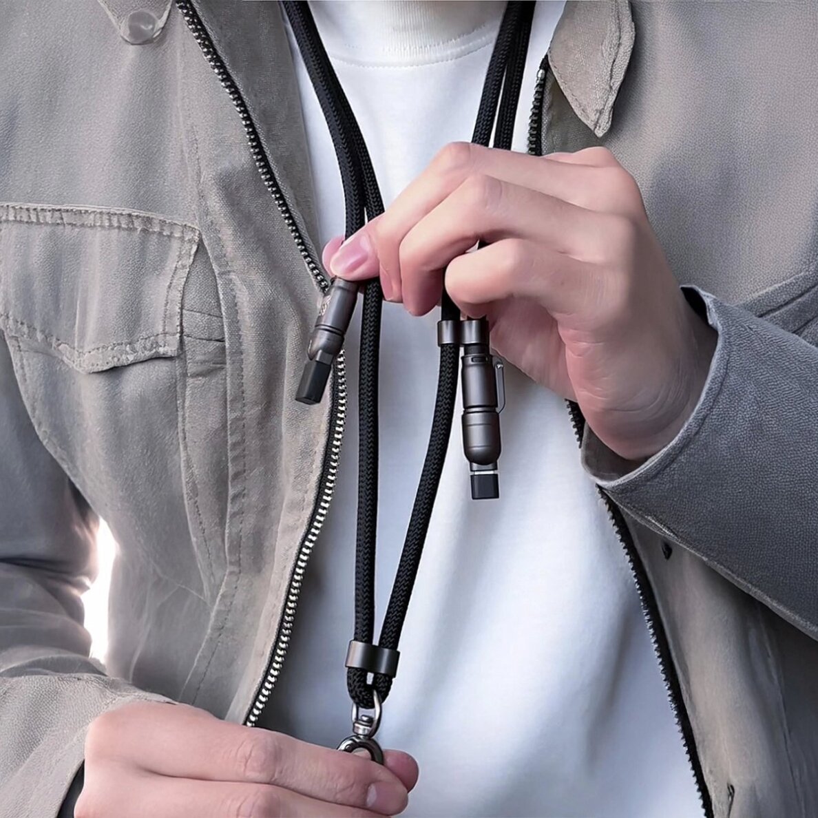 Krovimo kabelis Dudao L20MAX 4in1 / virvelė USB-A / USB-C / Lightning PD QC 65 W 1.5 m – juodas 3 Krovimo kabelis Dudao L20MAX 4in1 / virvelė USB-A / USB-C / Lightning PD QC 65 W 1.5 m – juodas 3